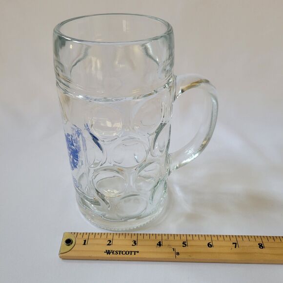 HB Munchen Hofbrahaus Glass German Beer Stein 1L Dimpled Mug Tankard Oktoberfest - Picture 9 of 14